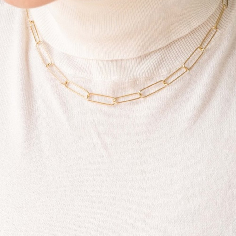 Chain Link Necklace 14k Gold Over Stainless Steel
